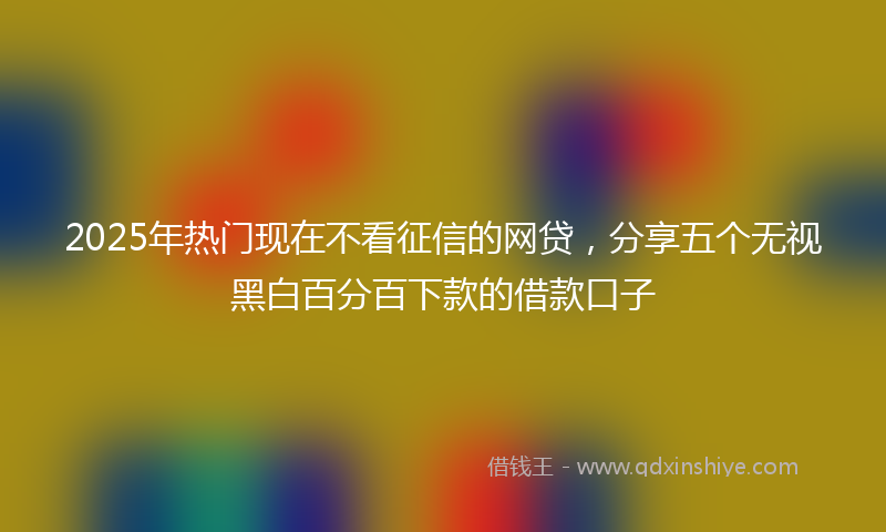 2025年热门现在不看征信的网贷，分享五个无视黑白百分百下款的借款口子
