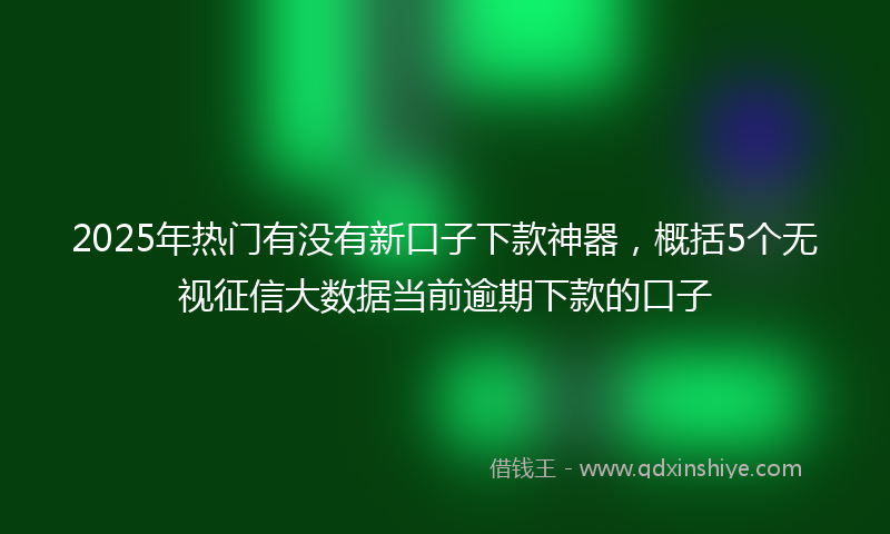 2025年热门有没有新口子下款神器，概括5个无视征信大数据当前逾期下款的口子