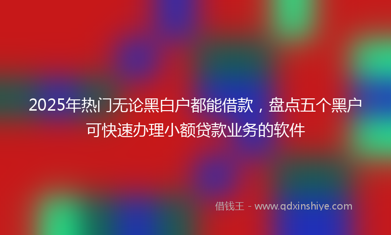 2025年热门无论黑白户都能借款，盘点五个黑户可快速办理小额贷款业务的软件