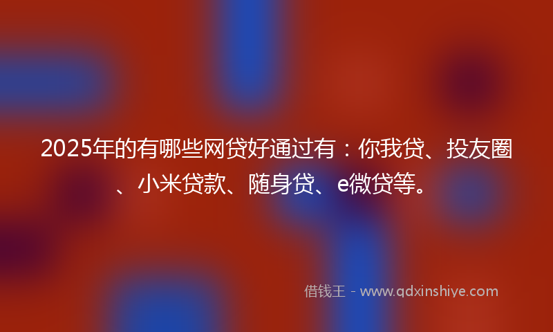 2025年的有哪些网贷好通过有：你我贷、投友圈、小米贷款、随身贷、e微贷等。