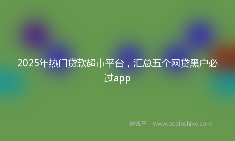 2025年热门贷款超市平台，汇总五个网贷黑户必过app