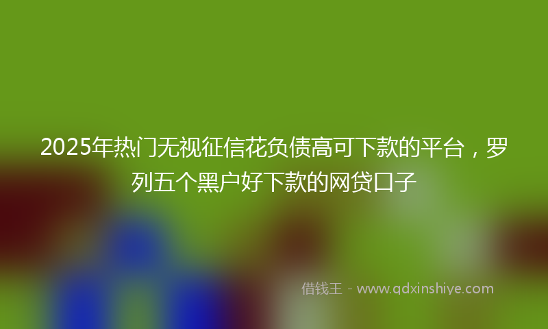 2025年热门无视征信花负债高可下款的平台，罗列五个黑户好下款的网贷口子