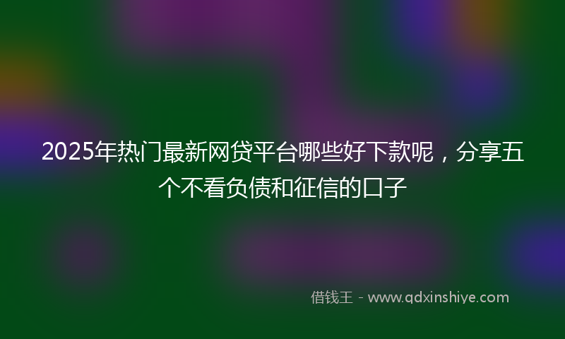 2025年热门最新网贷平台哪些好下款呢，分享五个不看负债和征信的口子