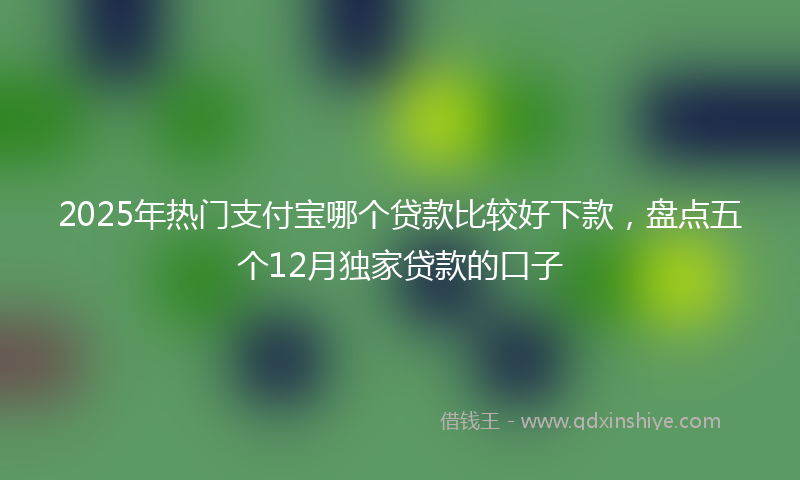 2025年热门支付宝哪个贷款比较好下款，盘点五个12月独家贷款的口子