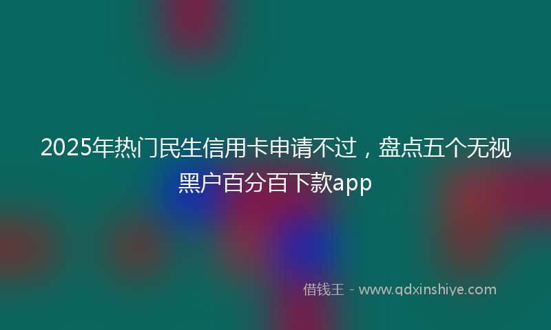 2025年热门民生信用卡申请不过，盘点五个无视黑户百分百下款app