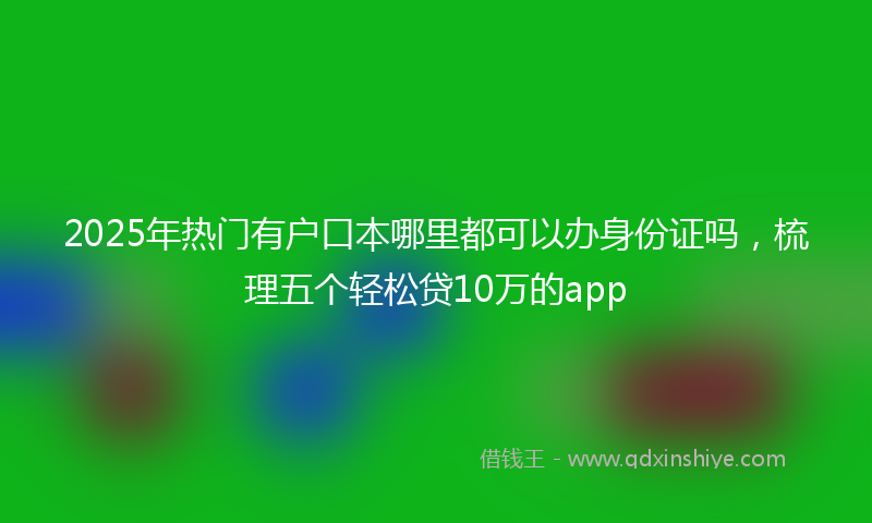 2025年热门有户口本哪里都可以办身份证吗，梳理五个轻松贷10万的app
