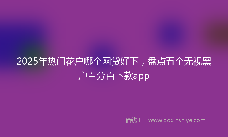 2025年热门花户哪个网贷好下，盘点五个无视黑户百分百下款app