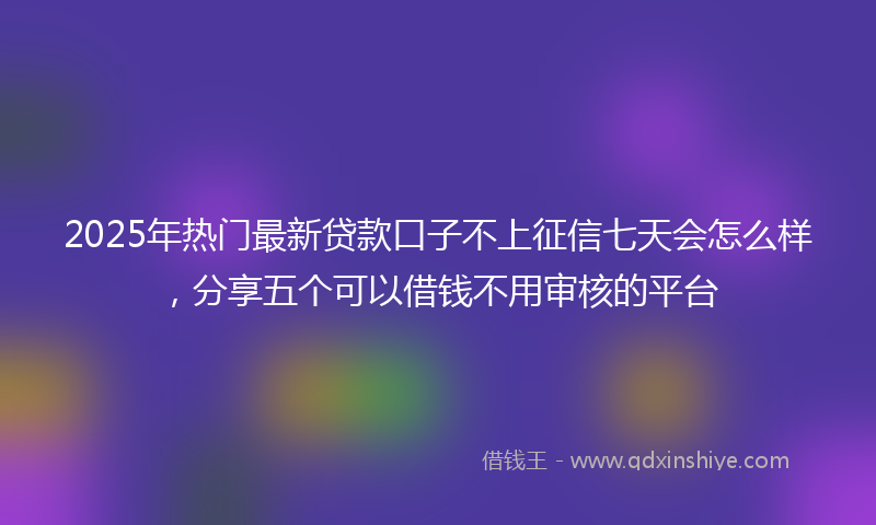 2025年热门最新贷款口子不上征信七天会怎么样，分享五个可以借钱不用审核的平台