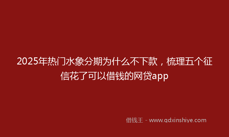 2025年热门水象分期为什么不下款，梳理五个征信花了可以借钱的网贷app