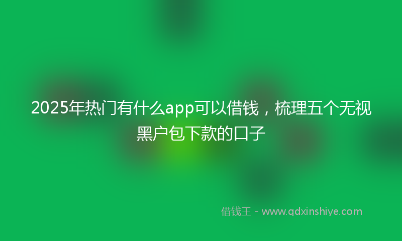 2025年热门有什么app可以借钱，梳理五个无视黑户包下款的口子