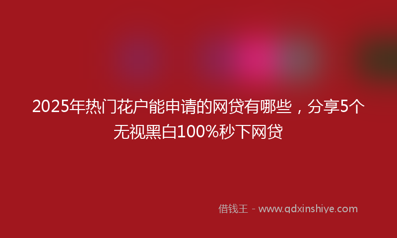 2025年热门花户能申请的网贷有哪些，分享5个无视黑白100%秒下网贷