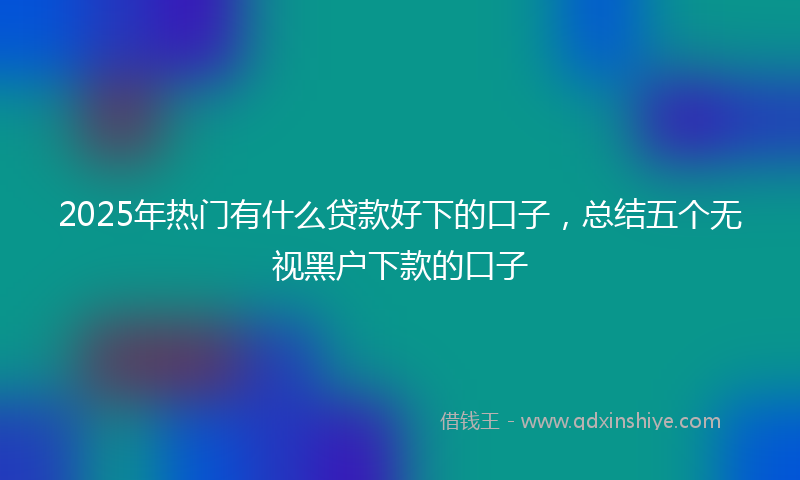 2025年热门有什么贷款好下的口子，总结五个无视黑户下款的口子