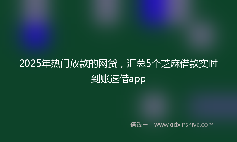2025年热门放款的网贷，汇总5个芝麻借款实时到账速借app