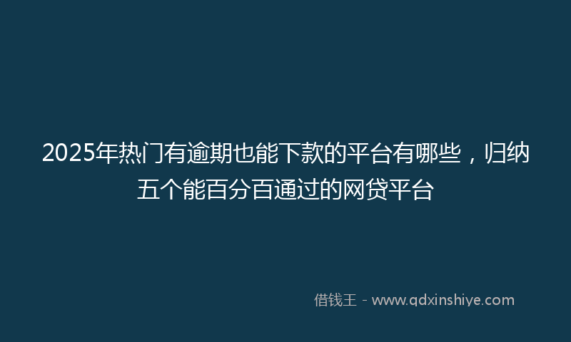 2025年热门有逾期也能下款的平台有哪些，归纳五个能百分百通过的网贷平台
