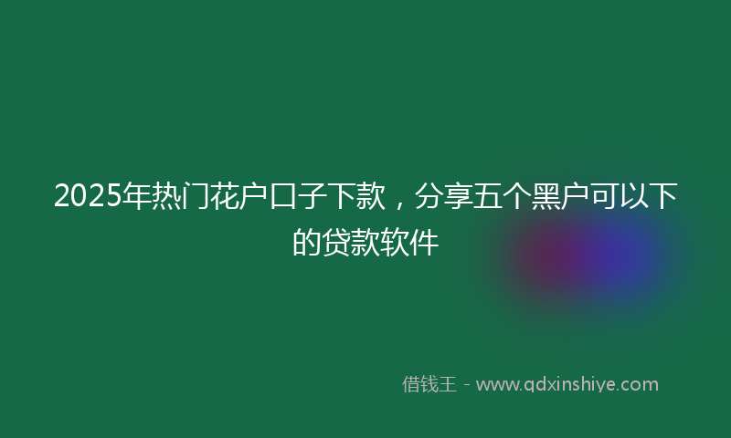 2025年热门花户口子下款，分享五个黑户可以下的贷款软件