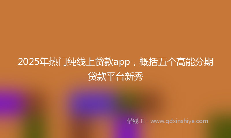 2025年热门纯线上贷款app，概括五个高能分期贷款平台新秀