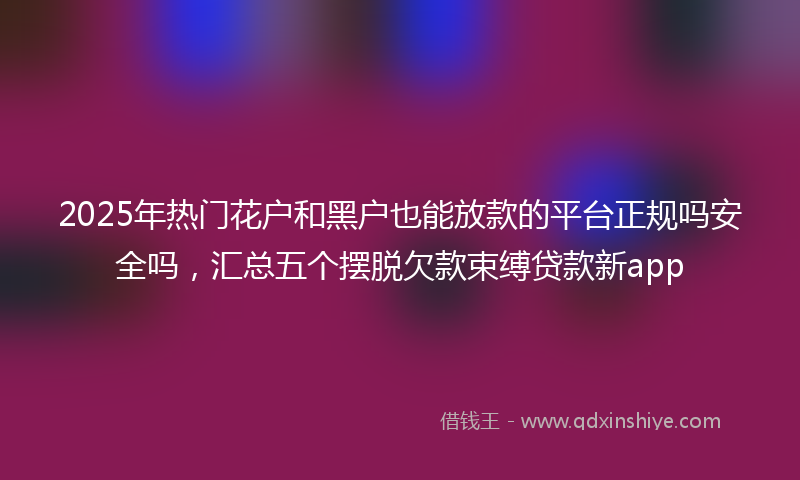 2025年热门花户和黑户也能放款的平台正规吗安全吗，汇总五个摆脱欠款束缚贷款新app