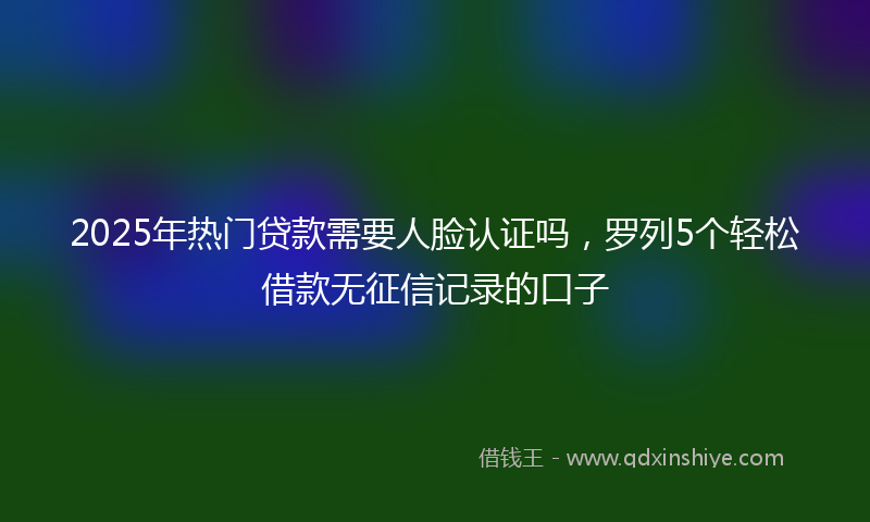 2025年热门贷款需要人脸认证吗，罗列5个轻松借款无征信记录的口子