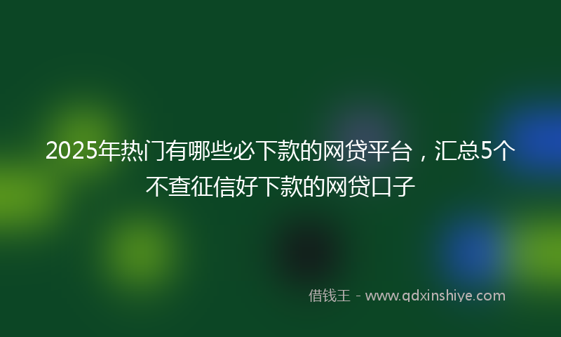 2025年热门有哪些必下款的网贷平台，汇总5个不查征信好下款的网贷口子