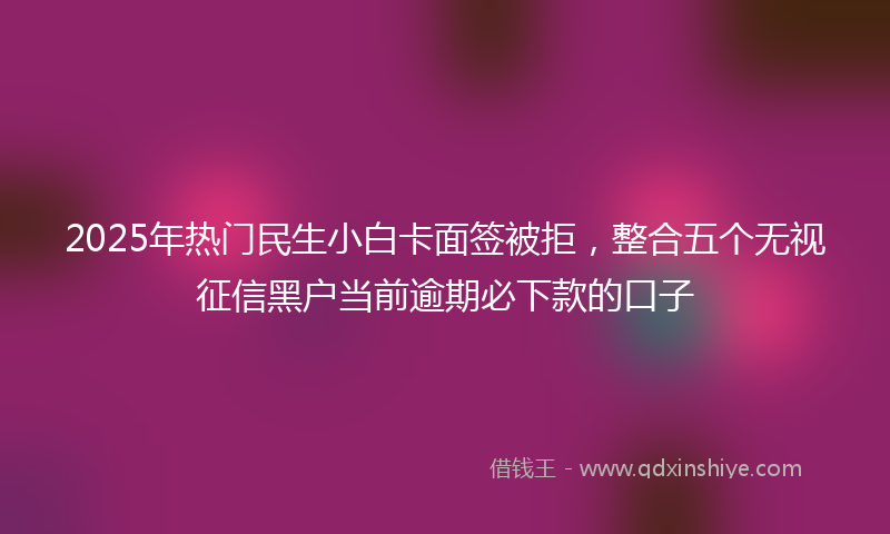2025年热门民生小白卡面签被拒，整合五个无视征信黑户当前逾期必下款的口子