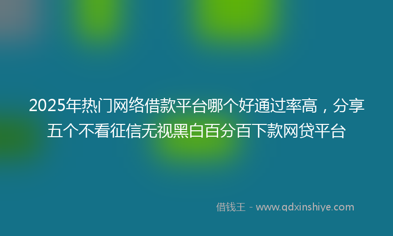 2025年热门网络借款平台哪个好通过率高，分享五个不看征信无视黑白百分百下款网贷平台