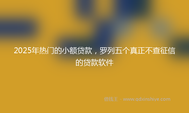 2025年热门的小额贷款，罗列五个真正不查征信的贷款软件