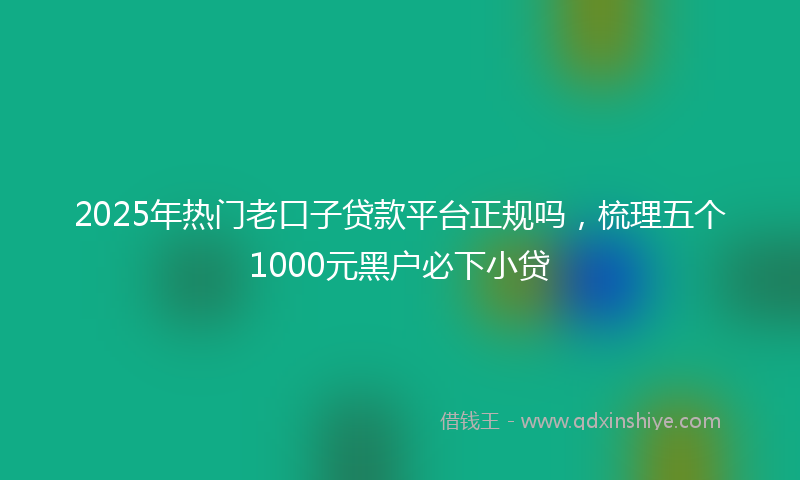 2025年热门老口子贷款平台正规吗，梳理五个1000元黑户必下小贷