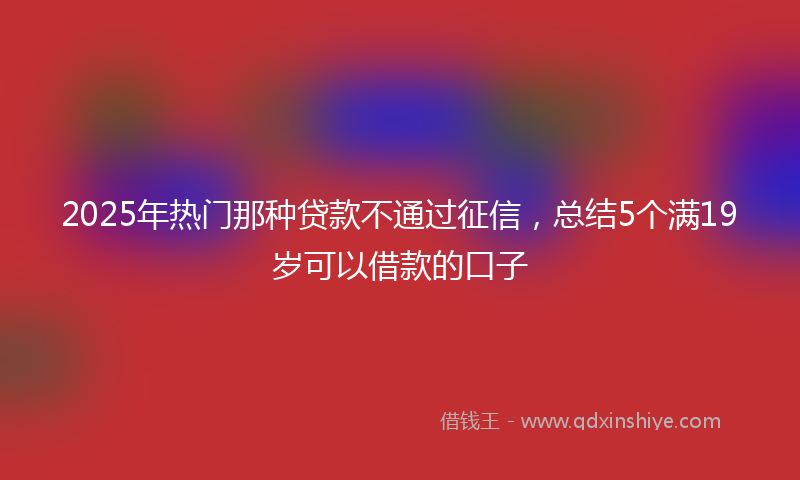 2025年热门那种贷款不通过征信，总结5个满19岁可以借款的口子