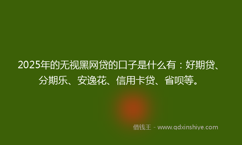 2025年的无视黑网贷的口子是什么有：好期贷、分期乐、安逸花、信用卡贷、省呗等。