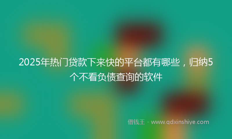 2025年热门贷款下来快的平台都有哪些，归纳5个不看负债查询的软件