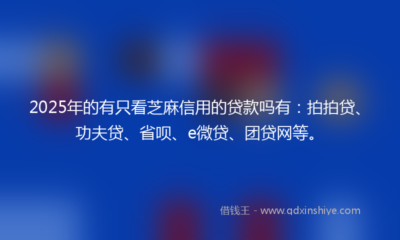 2025年的有只看芝麻信用的贷款吗有：拍拍贷、功夫贷、省呗、e微贷、团贷网等。