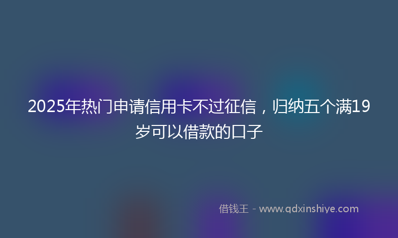 2025年热门申请信用卡不过征信，归纳五个满19岁可以借款的口子