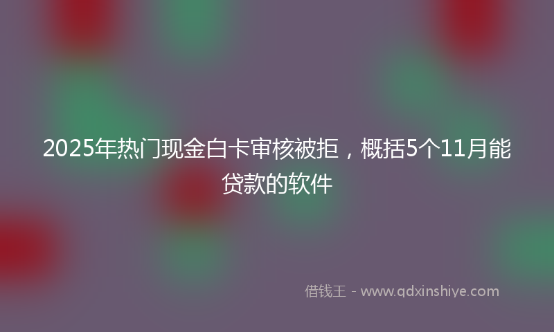 2025年热门现金白卡审核被拒，概括5个11月能贷款的软件