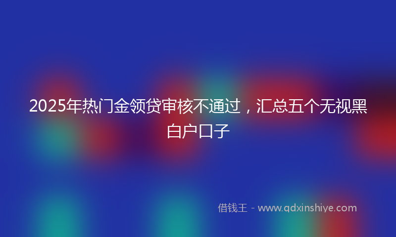 2025年热门金领贷审核不通过，汇总五个无视黑白户口子