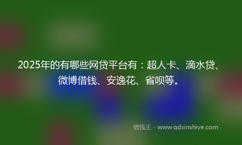 2025年的有哪些网贷平台有：超人卡、滴水贷、微博借钱、安逸花、省呗等。