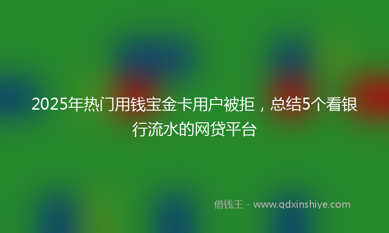 2025年热门用钱宝金卡用户被拒，总结5个看银行流水的网贷平台