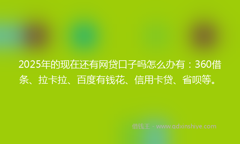 2025年的现在还有网贷口子吗怎么办有：360借条、拉卡拉、百度有钱花、信用卡贷、省呗等。