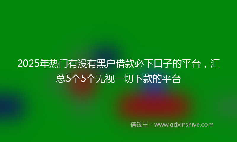 2025年热门有没有黑户借款必下口子的平台，汇总5个5个无视一切下款的平台