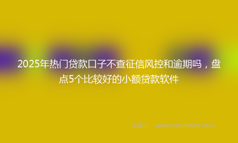 2025年热门贷款口子不查征信风控和逾期吗，盘点5个比较好的小额贷款软件