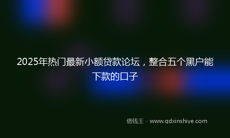 2025年热门最新小额贷款论坛，整合五个黑户能下款的口子