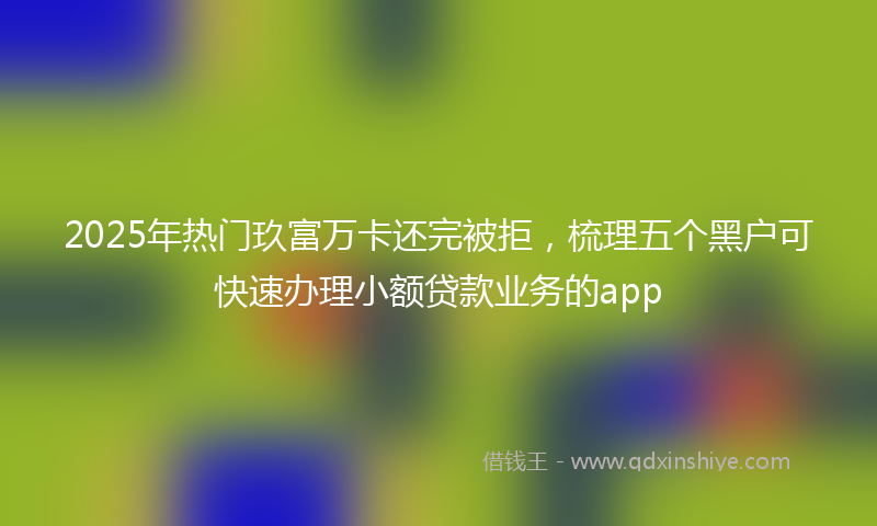 2025年热门玖富万卡还完被拒，梳理五个黑户可快速办理小额贷款业务的app