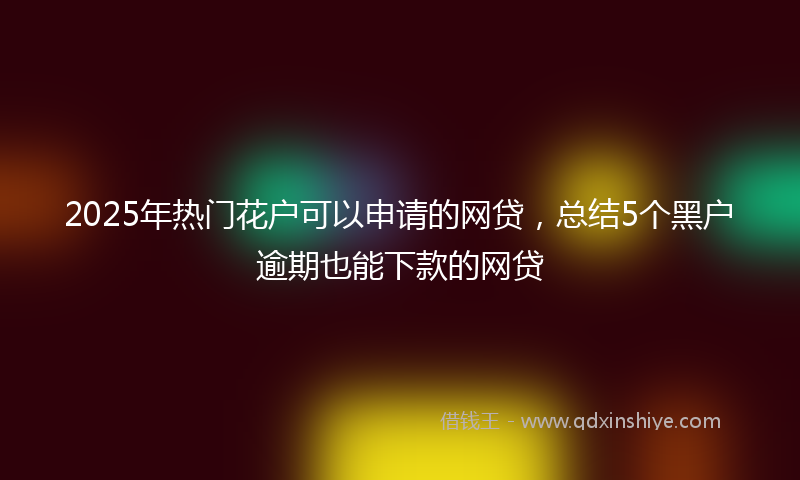 2025年热门花户可以申请的网贷，总结5个黑户逾期也能下款的网贷