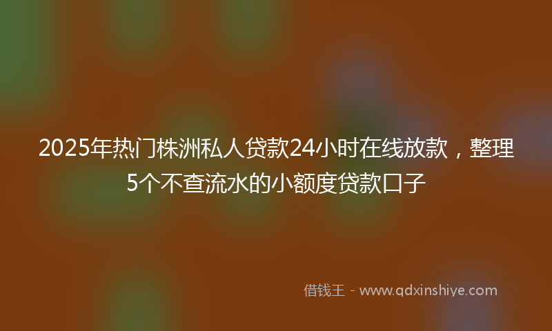 2025年热门株洲私人贷款24小时在线放款，整理5个不查流水的小额度贷款口子