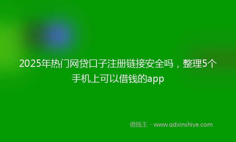 2025年热门网贷口子注册链接安全吗，整理5个手机上可以借钱的app