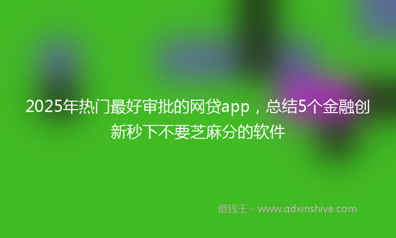 2025年热门最好审批的网贷app，总结5个金融创新秒下不要芝麻分的软件