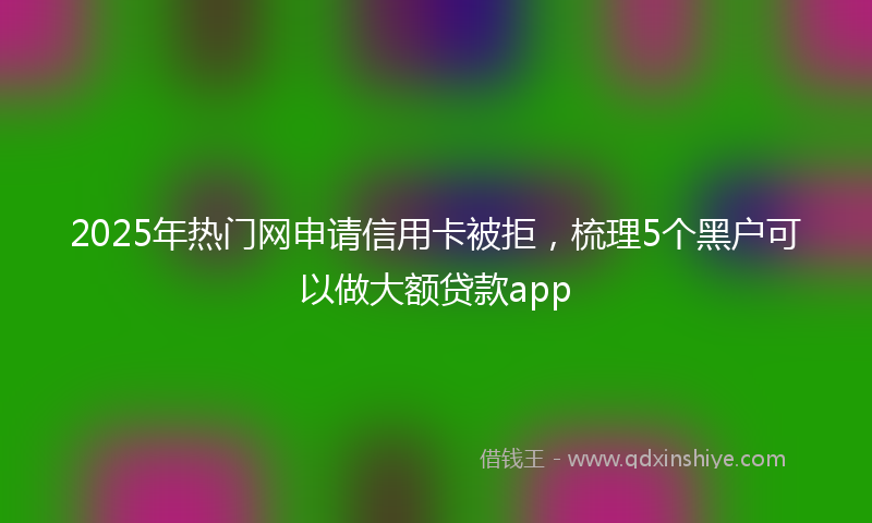 2025年热门网申请信用卡被拒，梳理5个黑户可以做大额贷款app