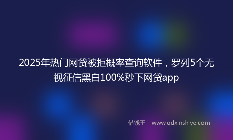 2025年热门网贷被拒概率查询软件，罗列5个无视征信黑白100%秒下网贷app