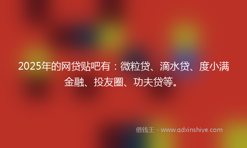 2025年的网贷贴吧有：微粒贷、滴水贷、度小满金融、投友圈、功夫贷等。