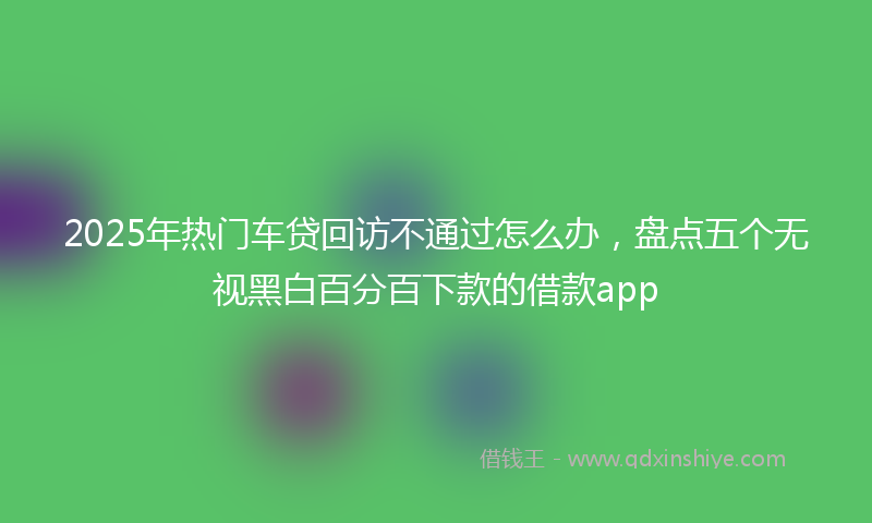 2025年热门车贷回访不通过怎么办，盘点五个无视黑白百分百下款的借款app