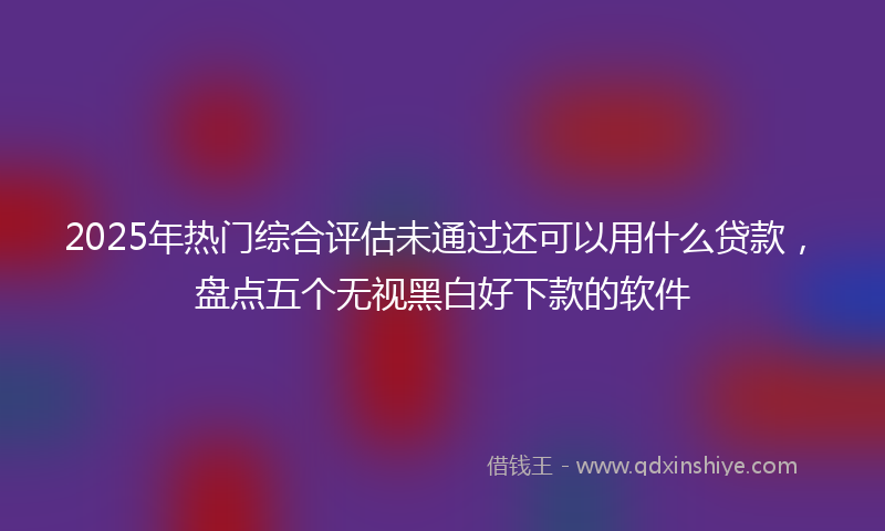 2025年热门综合评估未通过还可以用什么贷款，盘点五个无视黑白好下款的软件